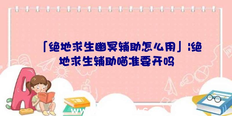 「绝地求生幽冥辅助怎么用」|绝地求生辅助瞄准要开吗